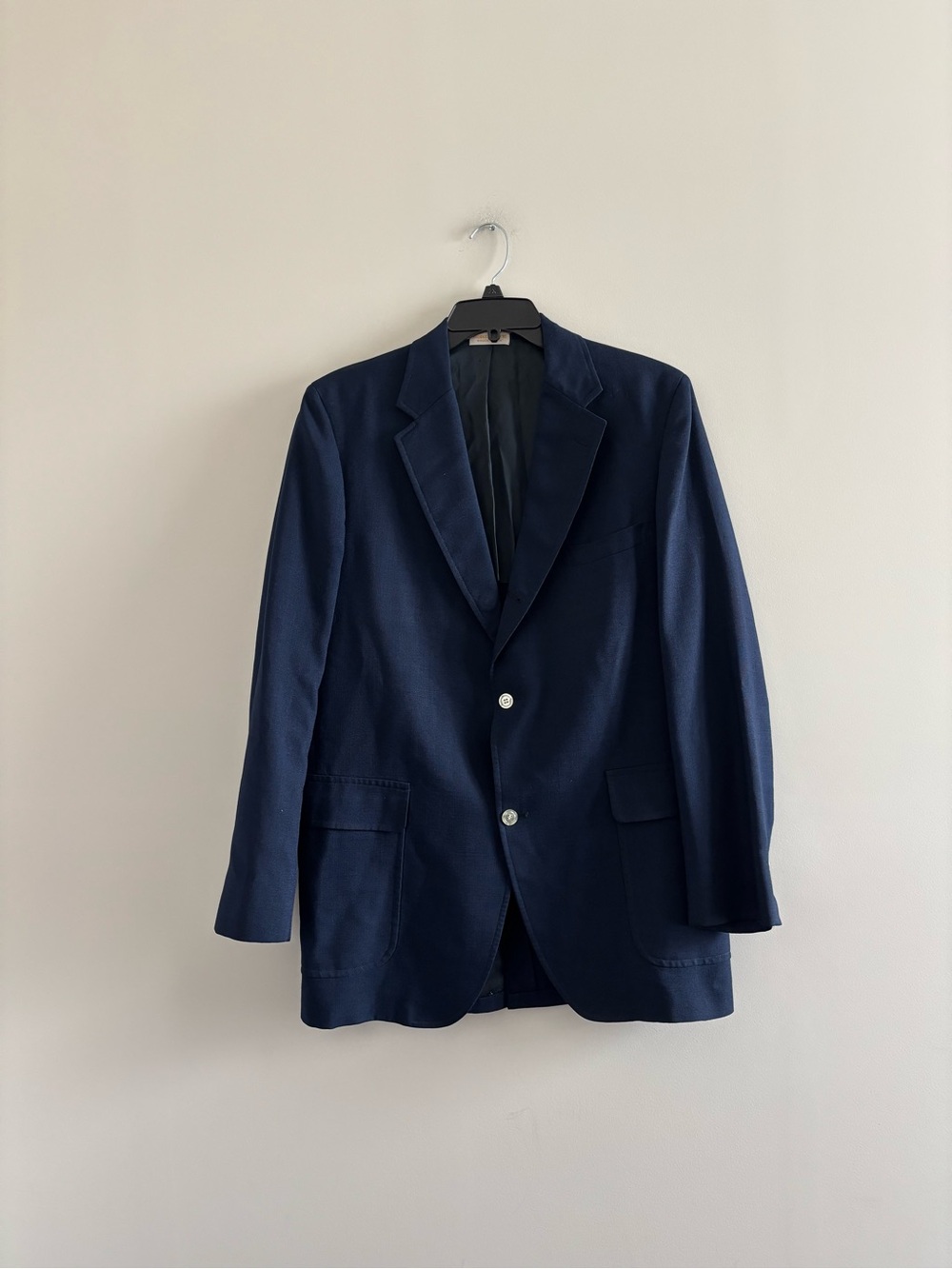 VTG Brooks Brothers Sport Coat Blazer Navy Blue Linen Mens 42XL Preppy USA Union